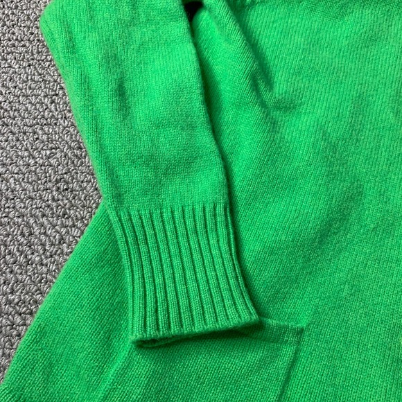 Beans Of Scotland Womens Cardigan Sweater Size 42 Green Wool Button Front Pocket - Picture 4 of 12